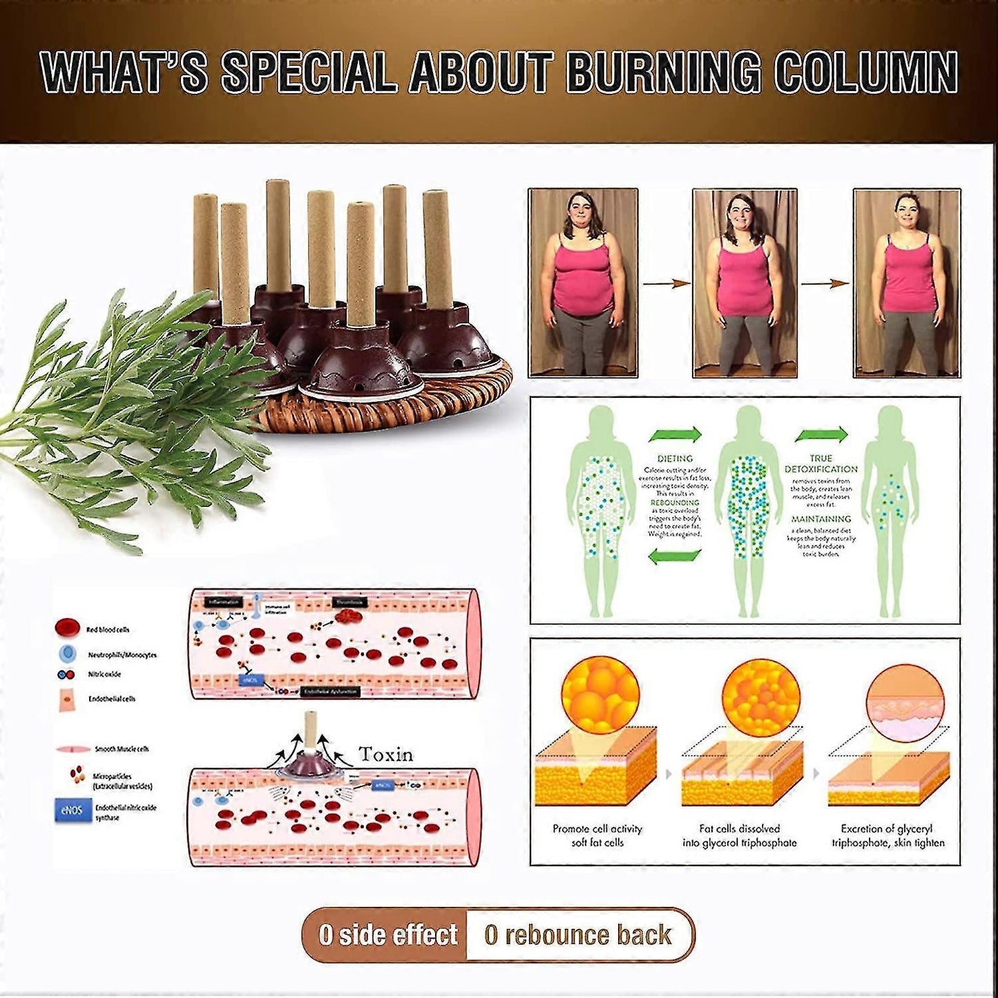 Moxibustion Gathering Energy & Detoxification Slimming Burning Column,moxa Stick 20pcs