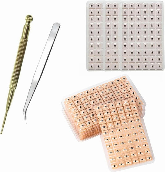 Ear Seed Acupuncture, Pack of 600 Ear Massage Stickers, Disposable Ear Seeds, Acupuncture Pen, Meridian Pen, Acupressure Sticker, Acupressure Pen Massage Pen, Multi-Conditioning Massage, Acupressure