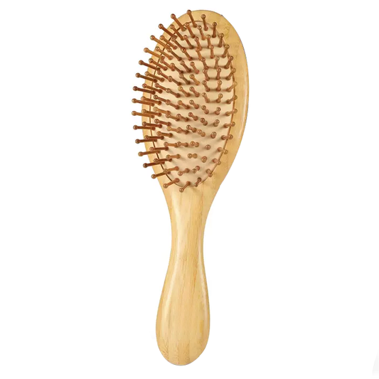 Bamboo Hair Brush for Hair Growth, Natural Bamboo Bristles Detangling Wooden Paddle Hairbrush for Massaging Scalp, for Women Men and Kids, for All Hair Types, with Ergonomic handle