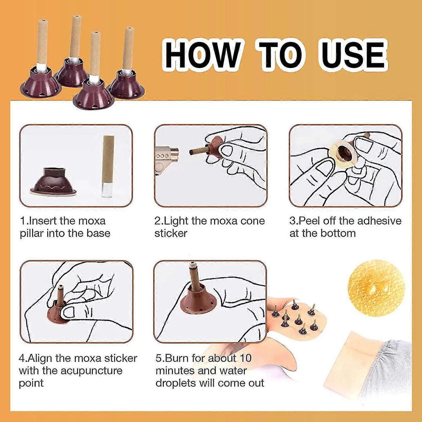 Moxibustion Gathering Energy & Detoxification Slimming Burning Column,moxa Stick 20pcs