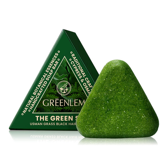Nature Triangle Shampoo Bar with 1 Foaming Nets, Nature Seven Green Soap Shampoo, Natural Usman Grass Hair Shampoo Bar for Women & Men, Solid Shampoo and Conditioner Bars for All Hair Types