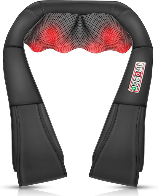 Shiatsu Neck & Shoulder Massager with Heat - Deep Tissue Kneading