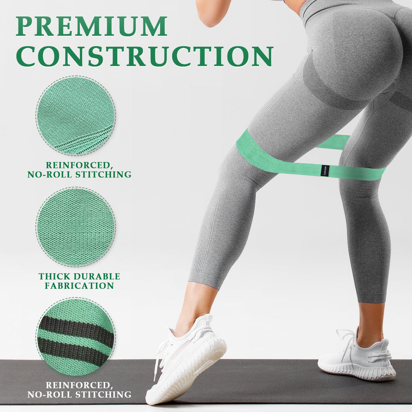 Fabric Resistance Bands Set - Non-Rolling Hip & Glute Workout Bands | ohyeahus