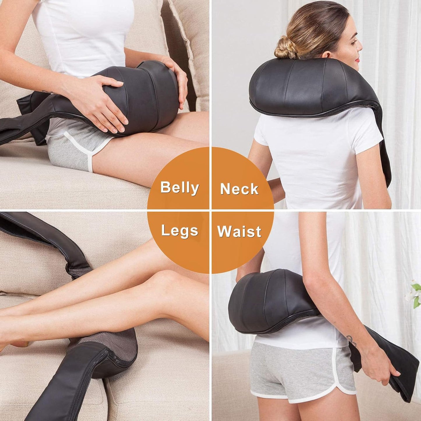 Shiatsu Neck & Shoulder Massager with Heat - Deep Tissue Kneading
