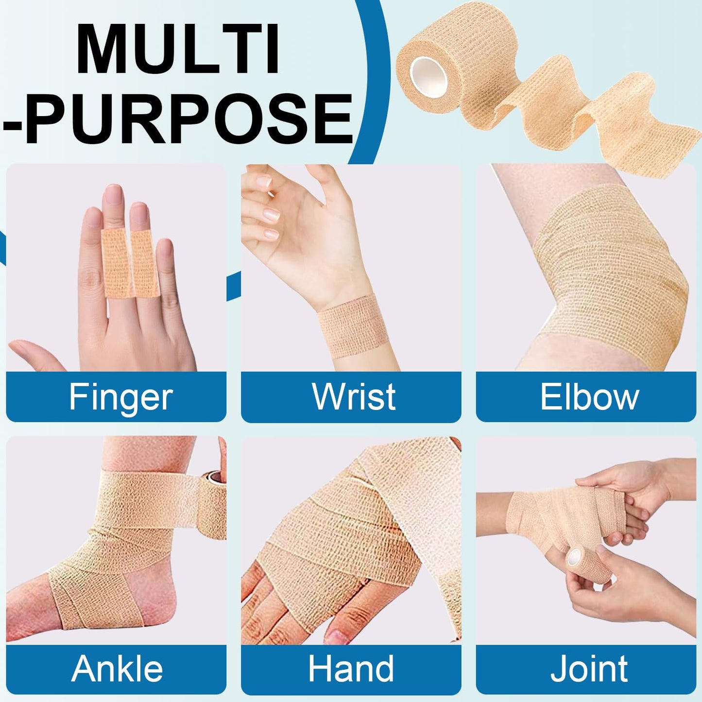 Self-Adhesive Cohesive Bandage Wrap 2" x 4.9 Yard - Athletic Sports Tape | ohyeahus