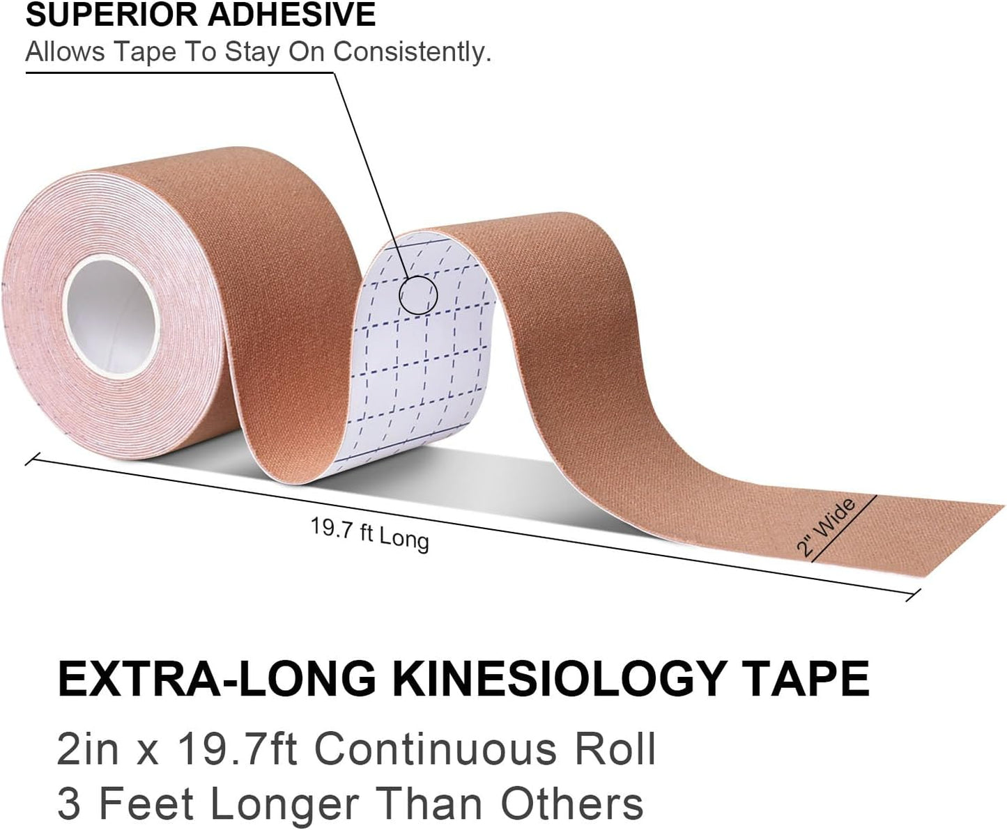 Kinesiology Tape 3 Rolls - Waterproof Sports Tape for Muscle Support