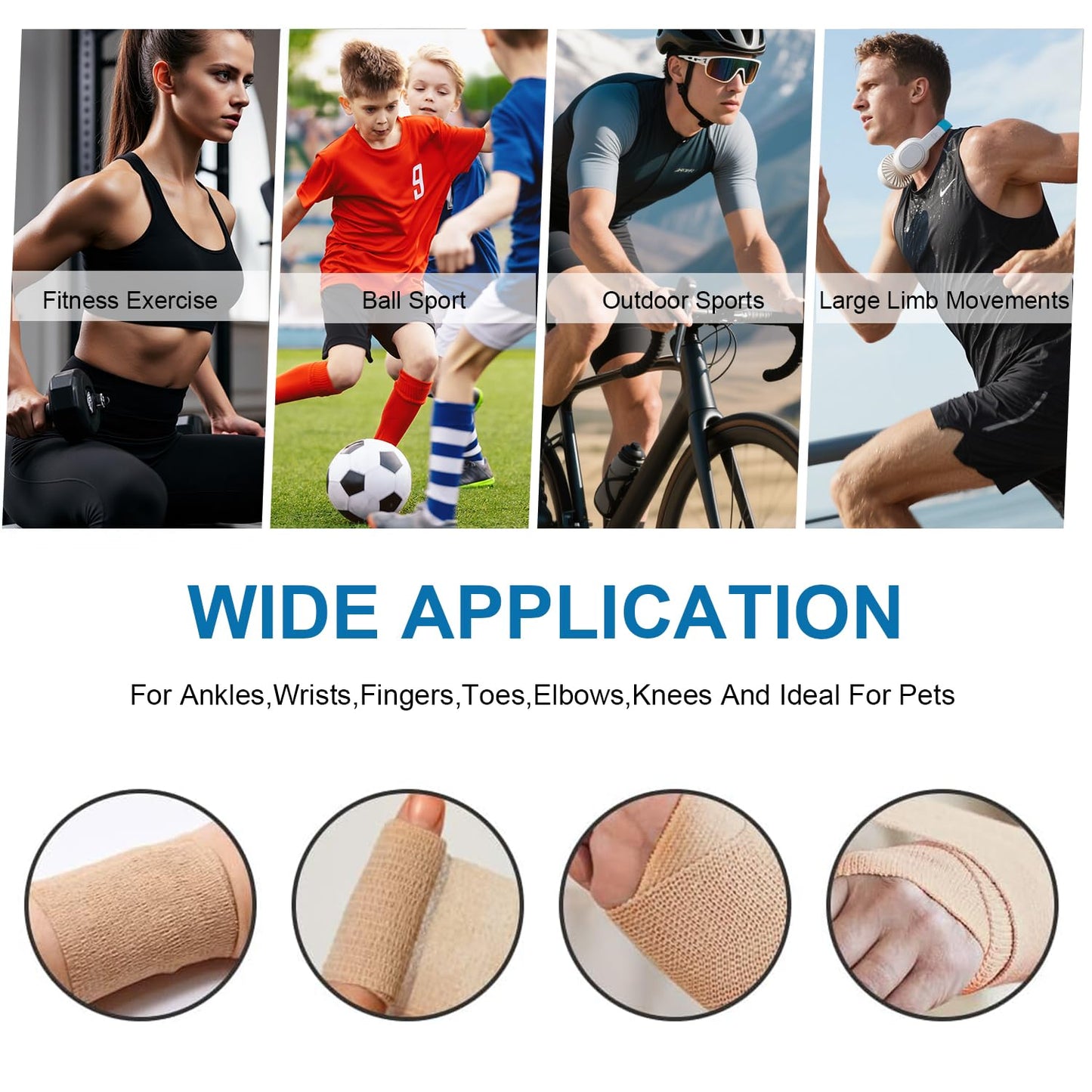 Self-Adhesive Cohesive Bandage Wrap 2" x 4.9 Yard - Athletic Sports Tape | ohyeahus