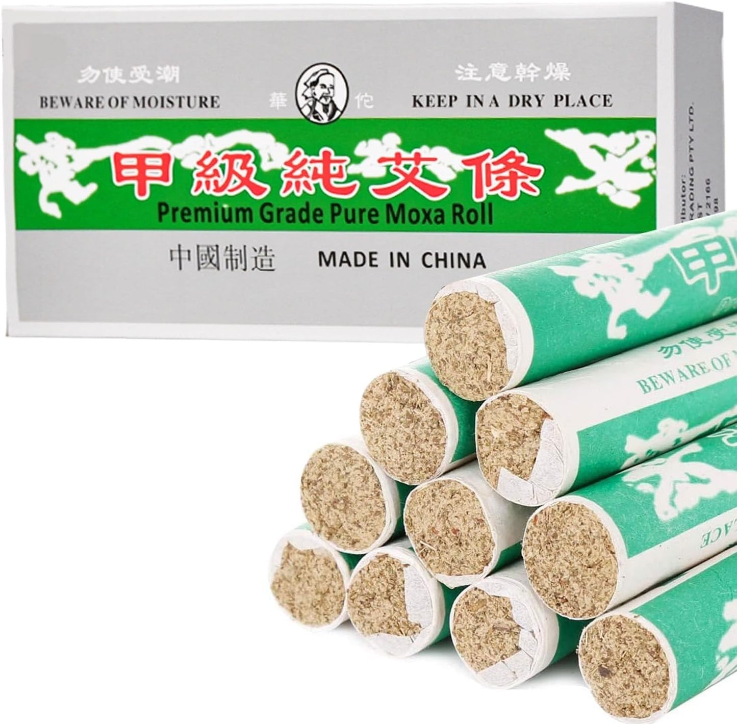 10 Rolls Pure Moxa Sticks Mild Moxibustion Mugwort Roll for Acupoint Pain Relief